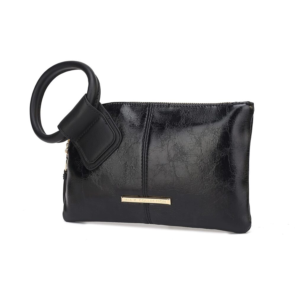 4448 Wristlet Pouch Clutch Wallet Handbag, Small Purse Black Circular